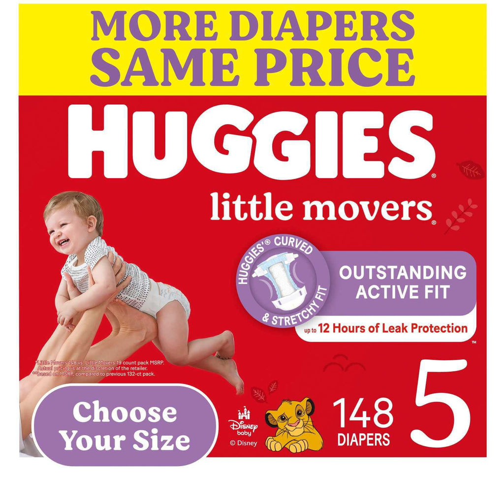 Huggies Little Movers Diapers Size 5, (148ct.)