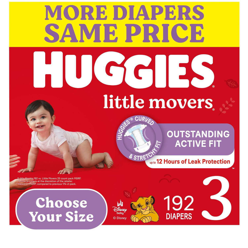 Huggies Little Movers Diapers Size 3, (192ct.)