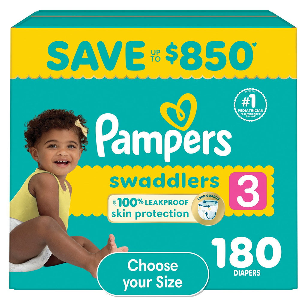 Pampers Swaddlers Diapers Size 3, (180ct.)