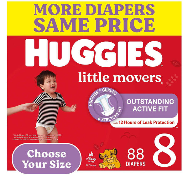 Huggies Little Movers Diapers Size 8, (88ct.)