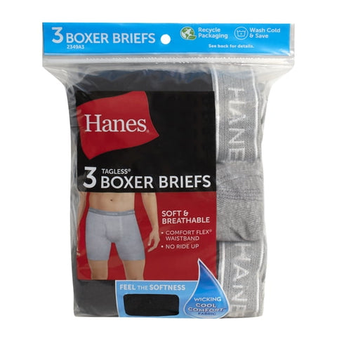Hanes Men's ComfortSoft Boxer Brief Underwear, 3-Pack