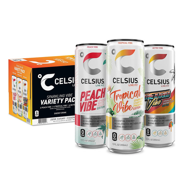 Celsius Essential Energy Sparkling Variety Pk., (18ct.)