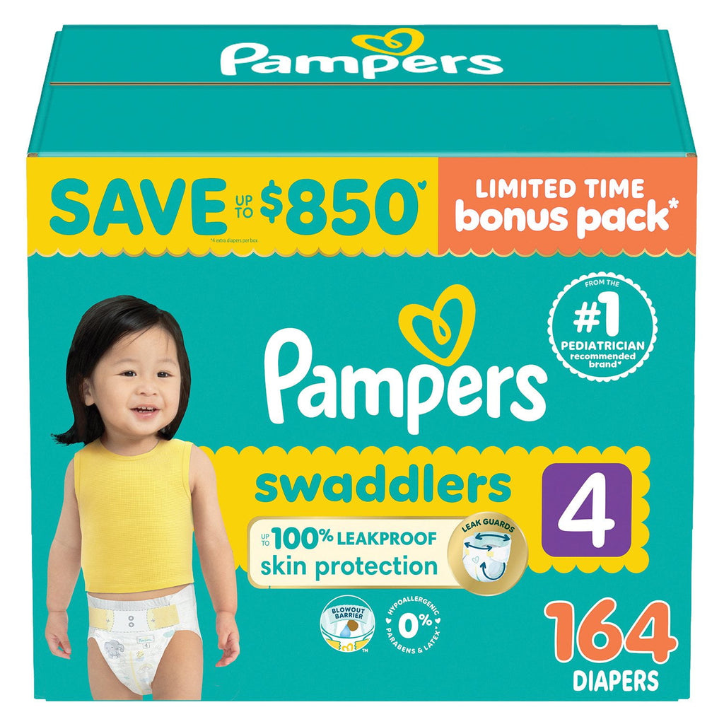 Pampers Swaddlers Diapers Size 4, (164ct.)