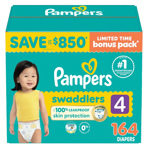 Pampers Swaddlers Diapers Size 4, (164ct.)
