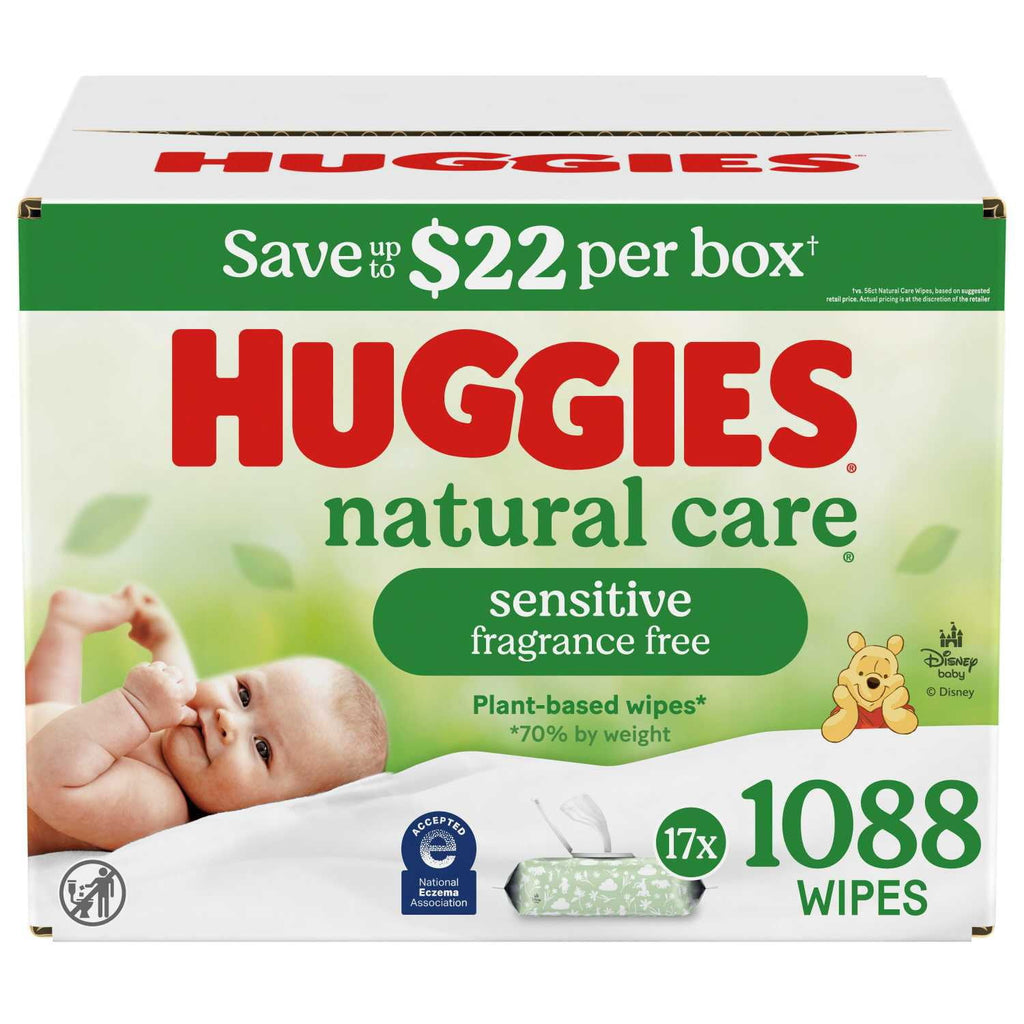 Huggies Natural Care Sensitive Baby Wipes, Fragrance Free (1088 wipes)