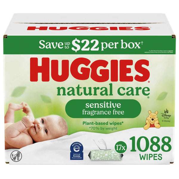 Huggies Natural Care Sensitive Baby Wipes, Fragrance Free (1088 wipes)