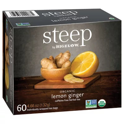 Steep Organic Lemon Ginger Tea, (60ct.)