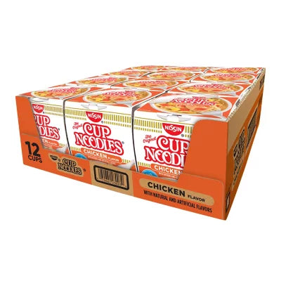 Nissin Top Ramen Chicken Flavor Noodle Cups, (12ct. 2.25oz.)