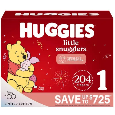 Huggies Little Snuggles Diapers Size 1, (204ct.)