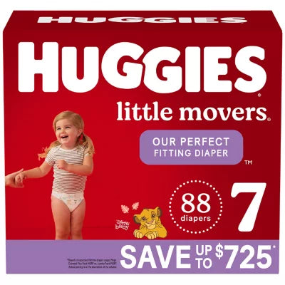 Huggies Little Movers Diapers Size 7, (88ct.)
