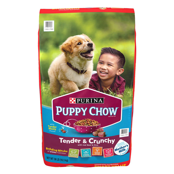 Purina Puppy Chow Tender & Crunchy Dry Puppy Food, (34lb. Bag)