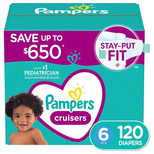 Pampers Cruisers Diapers Size 6, (120ct.)