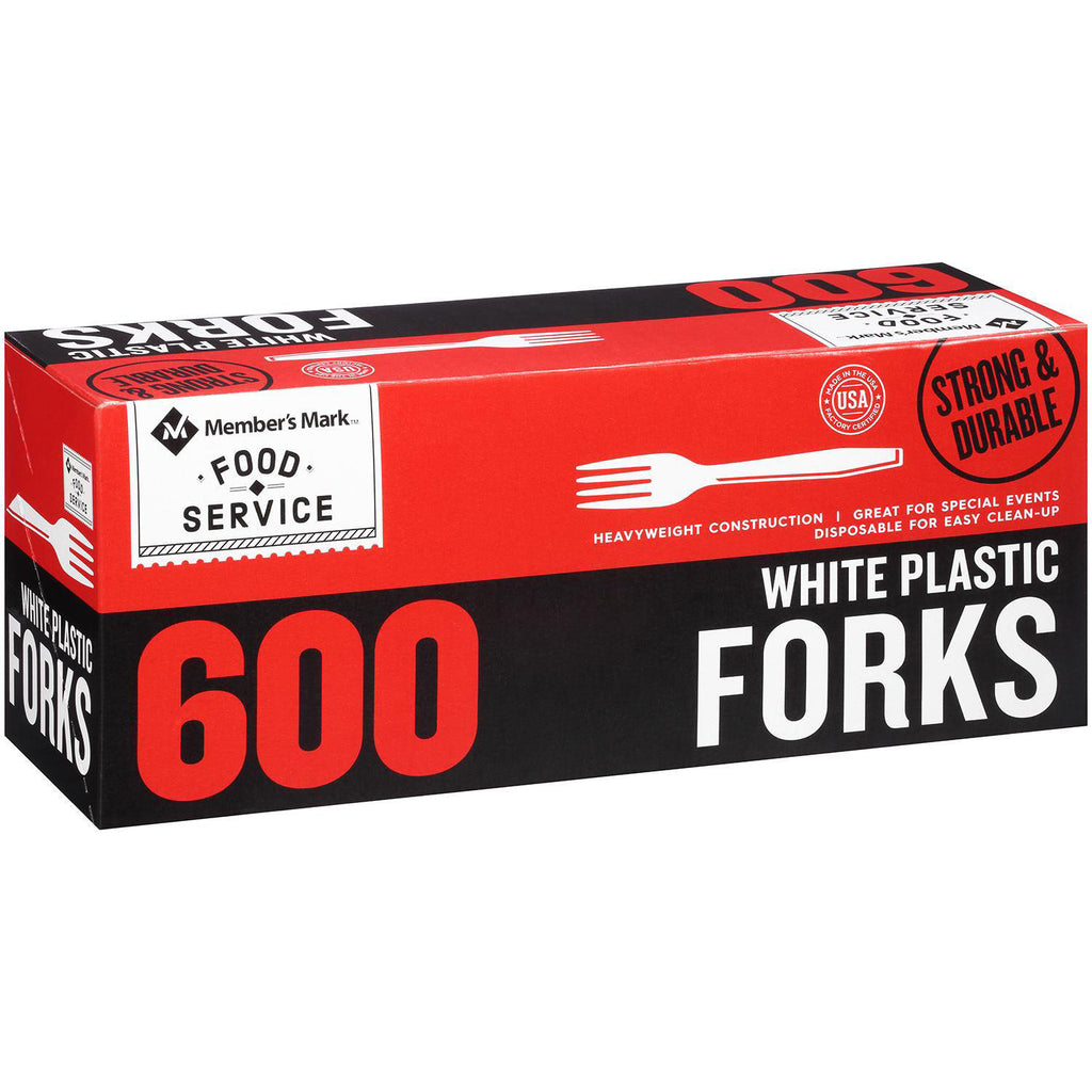 Member's Mark White Plastic Forks, (600ct.)