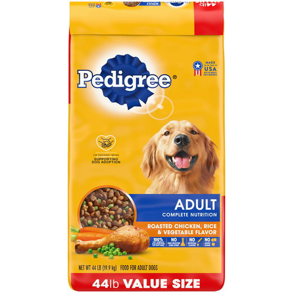 Pedigree Adult Complete Nutrition Roasted Chicken, Rice and Vegetable Dry Dog Food (44 lbs.)