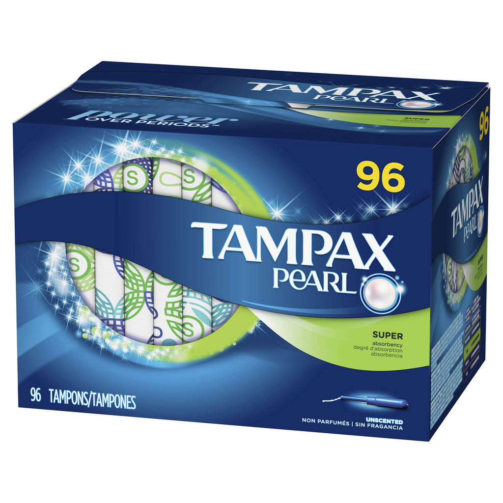 Tampax Pearl Unscented Tampons, Super (96 ct.)