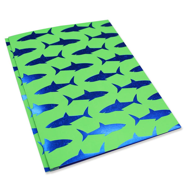 U Style Glow Wild Paper Folder with Prongs and Two-Pockets, Sharks