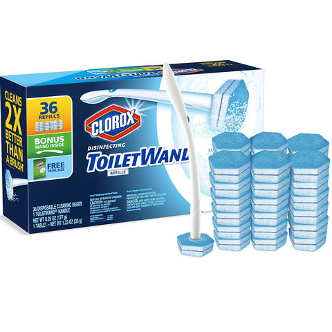 Clorox Toilet Wand, 36 Disinfecting Cleaning Head Refills + 1 Toilet Wand Handle