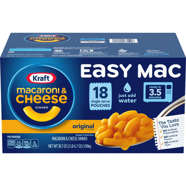 Kraft Easy Mac Macaroni & Cheese Dinner, Original (18 ct.)