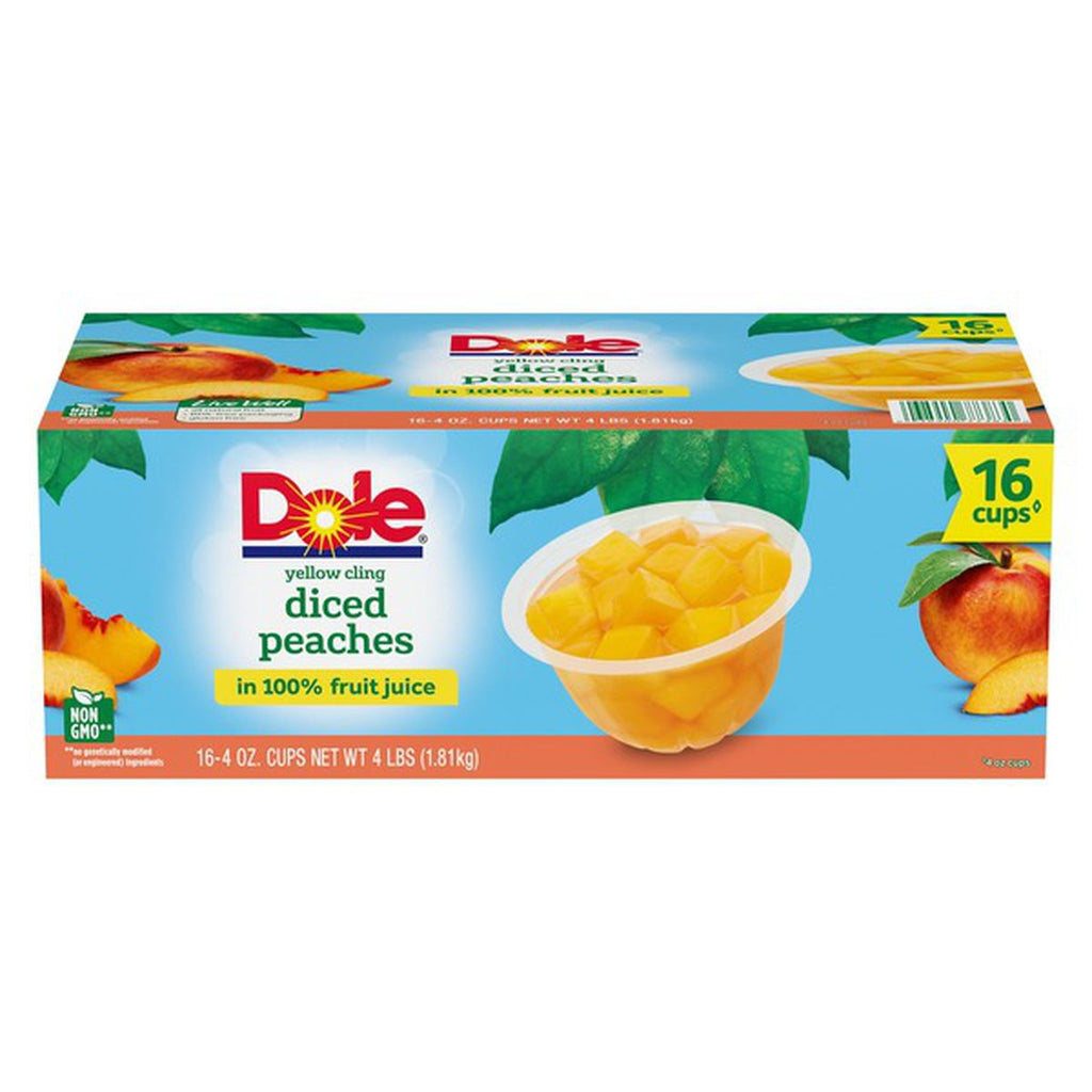 Dole Fruit Bowls Diced Peaches in 100% Fruit Juice (4 oz., 16 ct.)