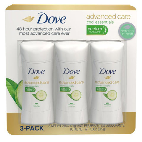 Dove Advanced Care Deodorant, Cool Essentials (2.6 oz., 4pk.)