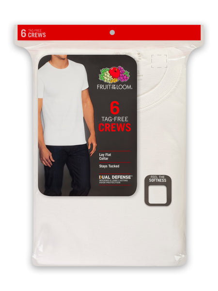 Fruit of the Loom Men's Classic White Crew T-Shirts, (6 Pack)
