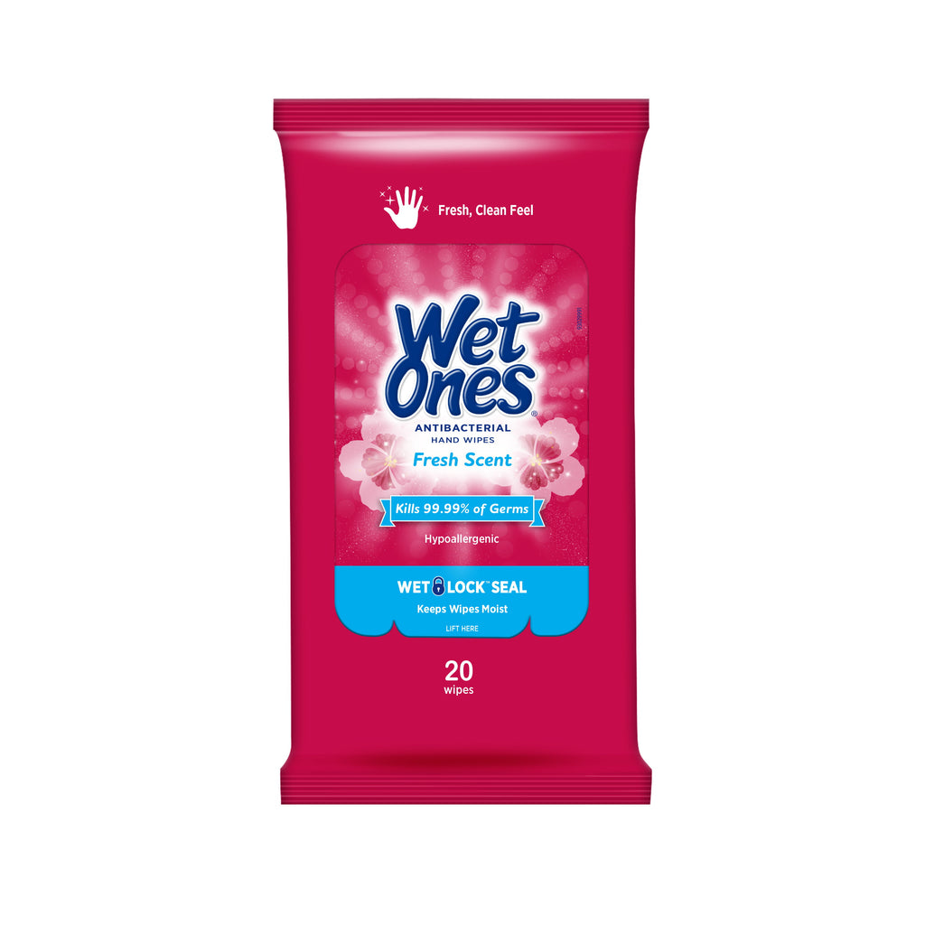 Wet Ones Antibacterial Hand Wipes Travel Pack, Fresh Scent (20ct.)