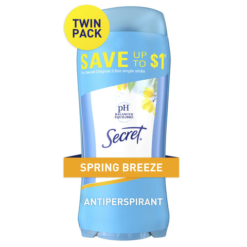 Secret Invisible Solid Deodorant, Spring Breeze (2.6 oz., 2pk.)