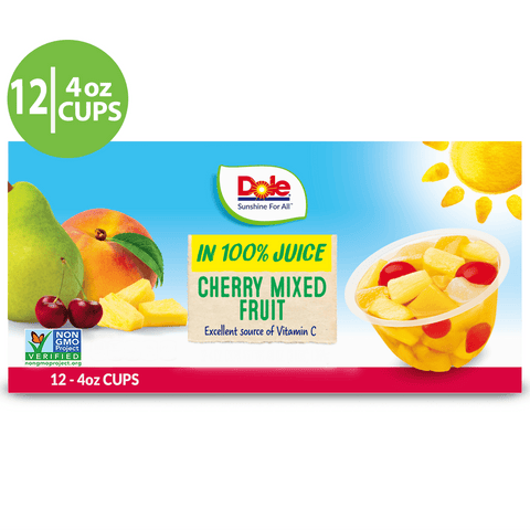 Dole Fruit Bowls Cherry Mixed Fruit in 100% Fruit Juice (4 oz., 12ct.)