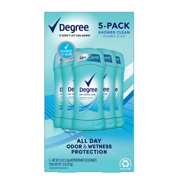 Degree Women Dry Protection Deodorant, Shower Clean (2.6 oz, 5pk.)