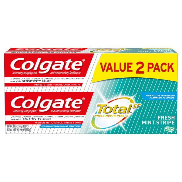 Colgate Total Toothpaste, Fresh Mint Stripe Gel (4.8 oz., 2 pk.)