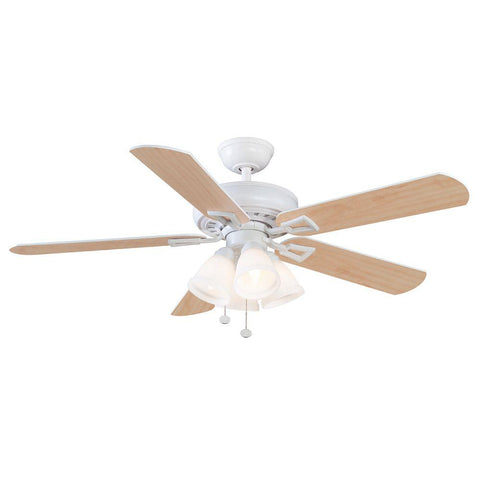 Hampton Bay Lyndhurst 52” Ceiling Fan w/ Light Kit (Matte White)