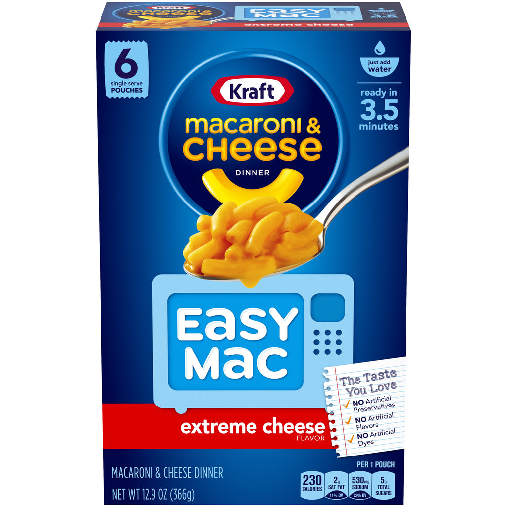 Kraft Easy Mac Macaroni & Cheese Dinner, Extreme Cheese (6ct.)