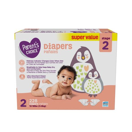 Parent's Choice Diapers, Stage 2: 12-18 lbs