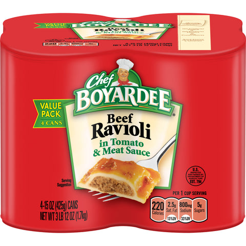 Chef Boyardee Beef Ravioli, (15oz., 4pk.)