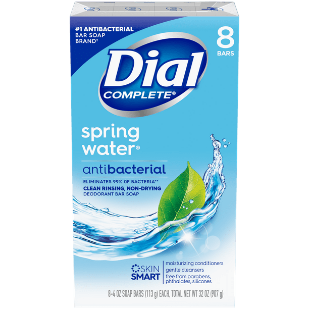 Dial Antibacterial Deodorant Soap, Spring Water (8/4 oz.)