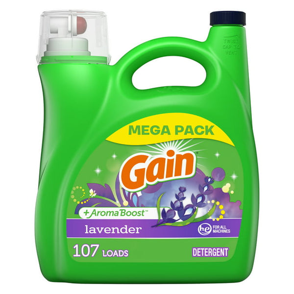 Gain + Aroma Boost Liquid Laundry Detergent , Lavender (154 fl.oz., 107 loads)