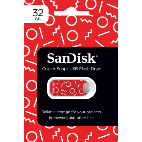 SanDisk 32GB Cruzer Snap USB 2.0 Flash Drive, (Various Colors)