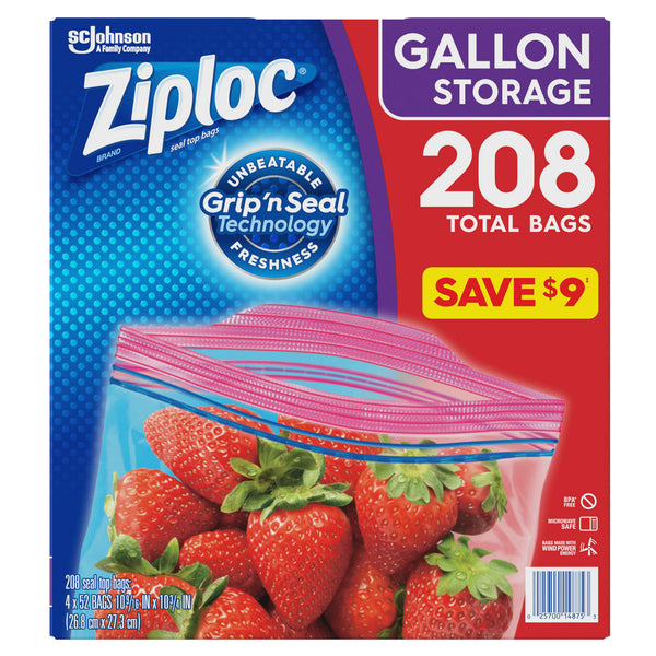 Ziploc Easy Open Tabs Storage Gallon Bags