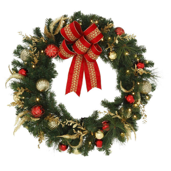 Home Accents Holiday 36” Artificial Battery Operated Pre-Lit Wreath