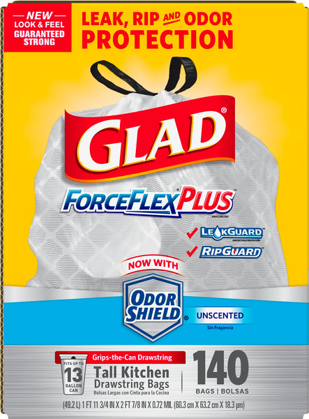 Glad ForceFlex 13-Gal. Kitchen Bags, 140 ct.