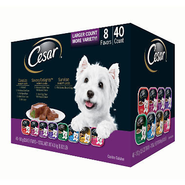 Cesar Canine Cuisine Wet Dog Food, Variety Pack (3.5 oz., 40 ct.)
