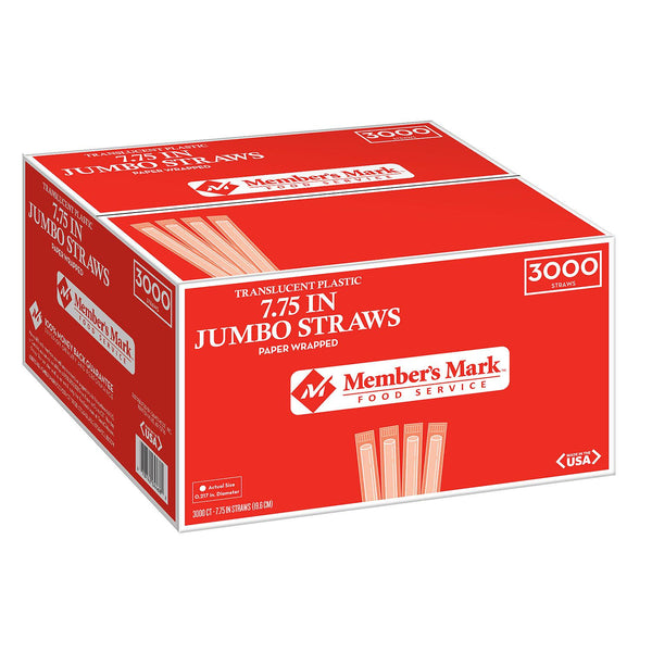 Member's Mark Jumbo Wrapped Straws (7.75 in., 3,000 ct.)