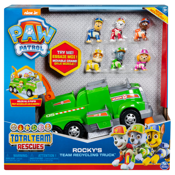 PAW Patrol, Rocky’s Total Team Rescue Recycling Truck with 6 Pups