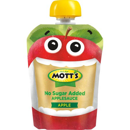 Mott's Applesauce Pouches, Apple, No Sugar Added (12ct., 3.2oz)