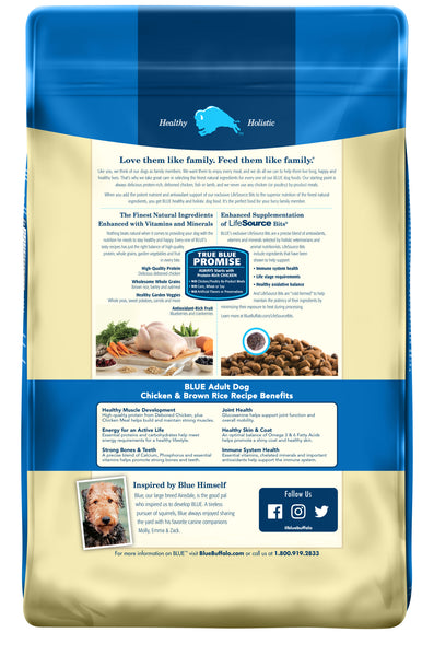 Blue Buffalo Life Protection Formula Natural Adult Dry Dog Food, Chicken and Brown Rice, (15lb)