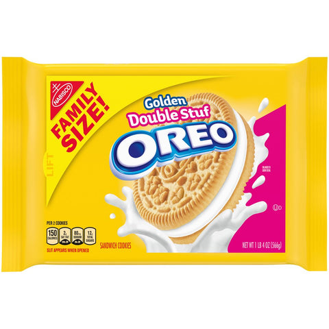 OREO Double Stuf Golden Sandwich Cookies, Family Size, (20oz.)