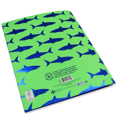 U Style Glow Wild Paper Folder with Prongs and Two-Pockets, Sharks