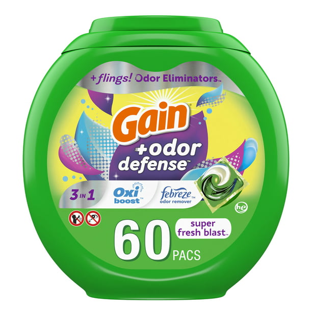 Gain Flings Laundry Detergent Pacs, Super Fresh Blast, (60 ct.)