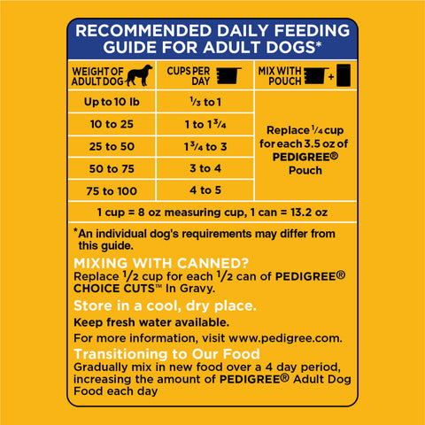 Pedigree Adult Complete Nutrition Dry Dog Food, Grilled Steak & Vegetable Flavor, (44lb)