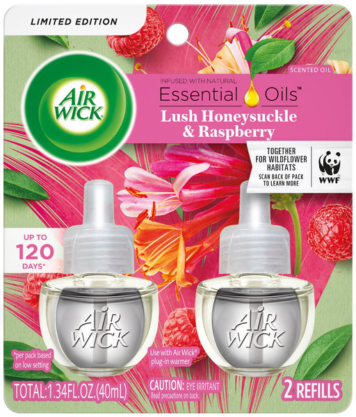 Air Wick Scented Oil Refills, Lush Honeysuckle and Raspberry, (2ct., 0.67oz)